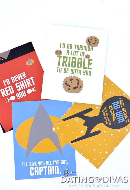 4 Star Trek themed love notes.