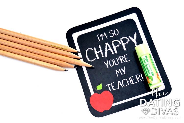 Chapstick gift tag for the first day of school.