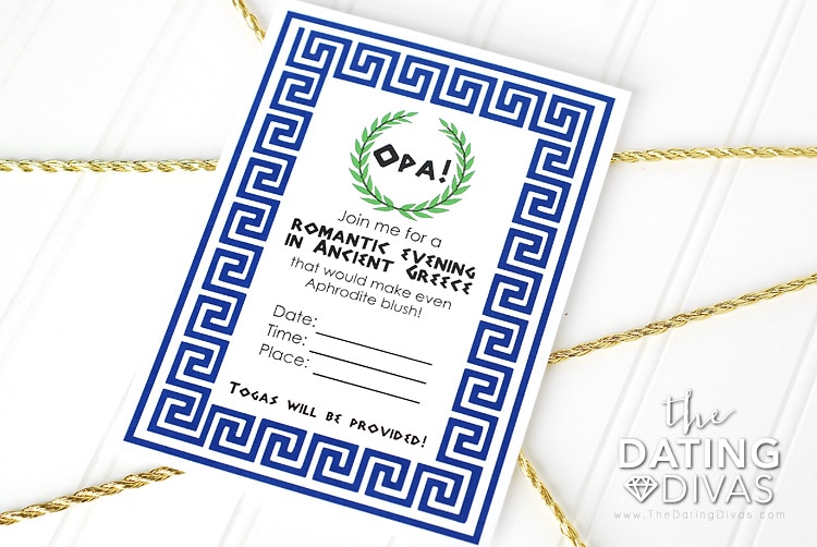 Greece Date Night Invitation