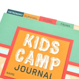 Kids Camp journal with tabs to keep organized.