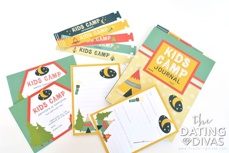 Free printables for an at home Kids Camp