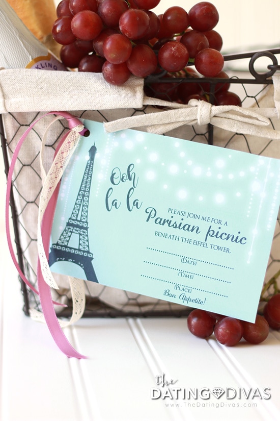 France Themed Date Picnic Basket