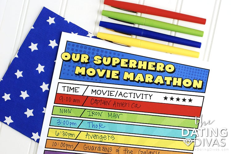 Superhero Movie Marathon Agenda