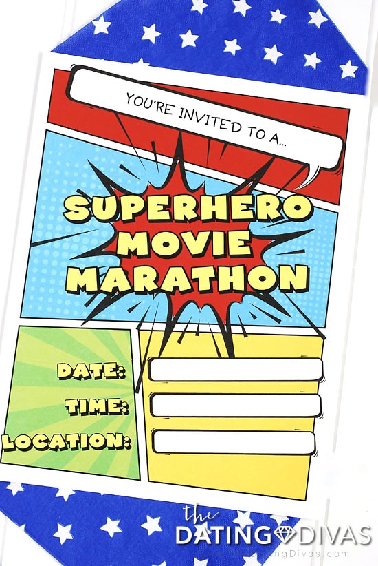 Superhero Movie Marathon Invitation