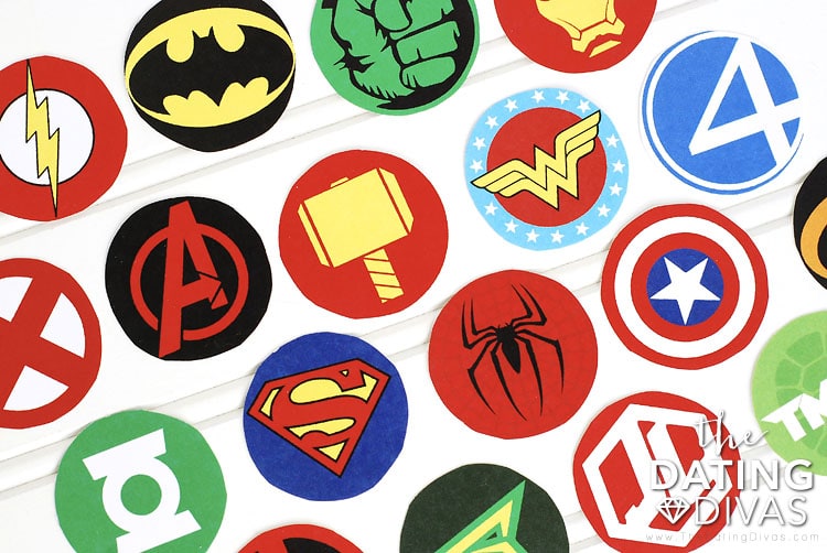 Superhero Movie Marathon Treat Topper Designs