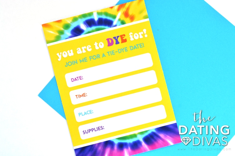 Cute invite for a tie dye date.