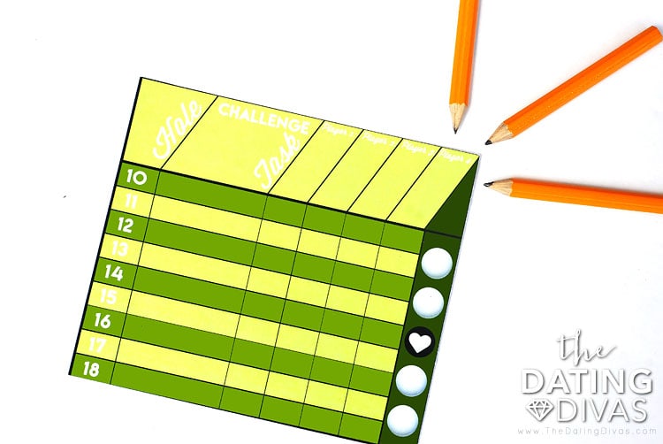 Putt Putt Date Score Card