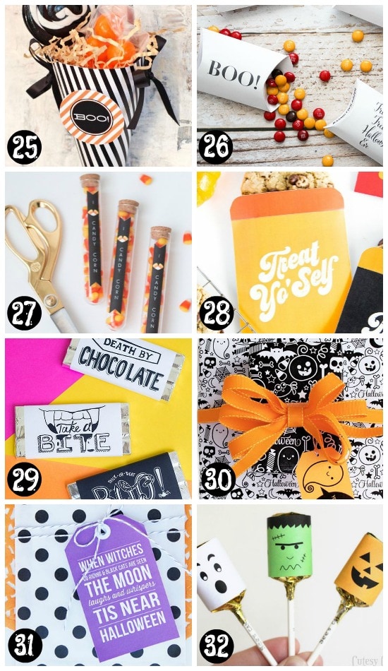 Printable Halloween Gifts and Printable Halloween Treat Tags