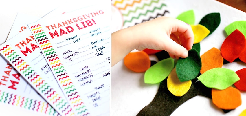 Thanksgiving Mad Lib and Felt Pattern