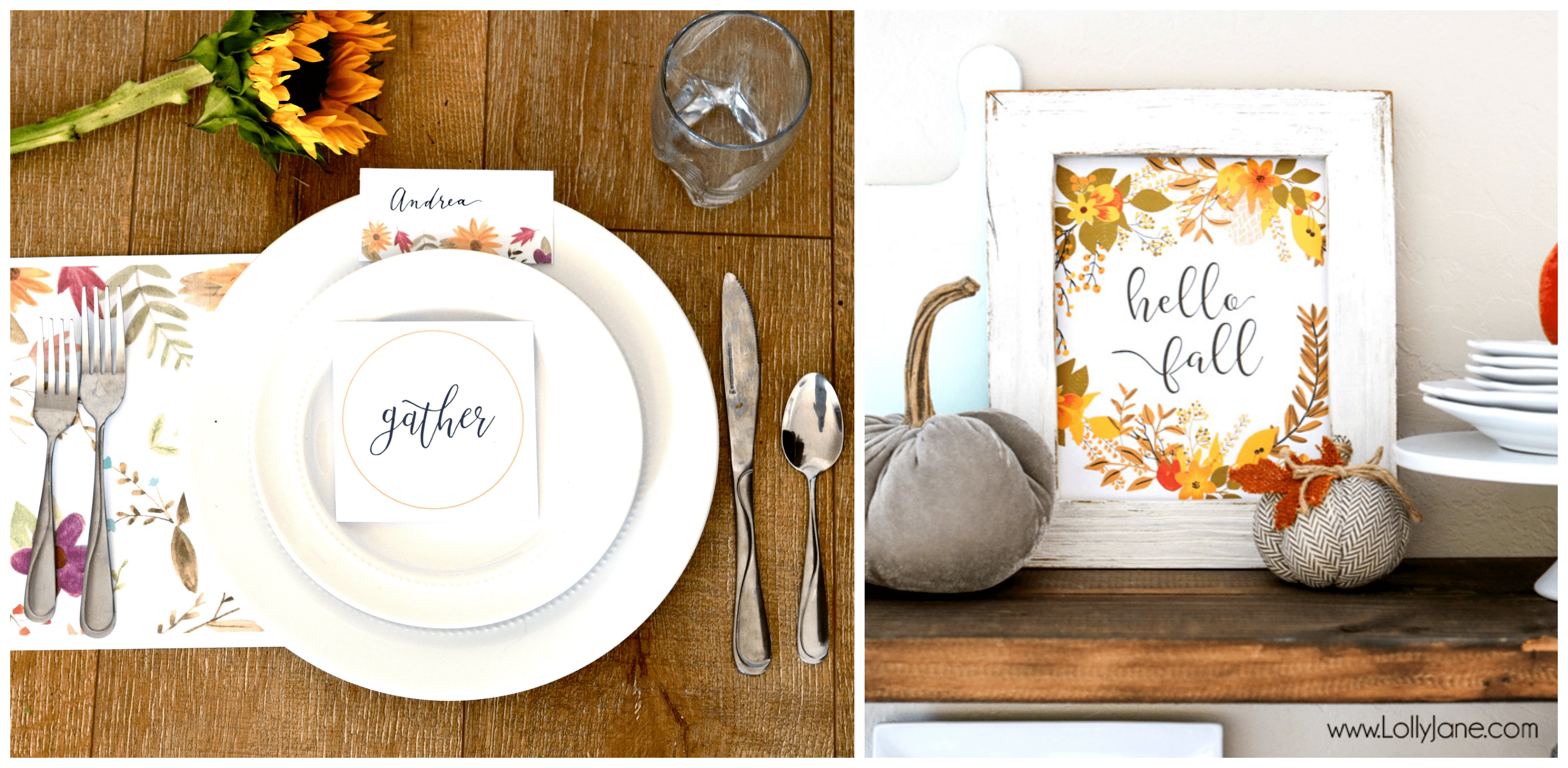 Thanksgiving Printable Kit and Fall Wall Art