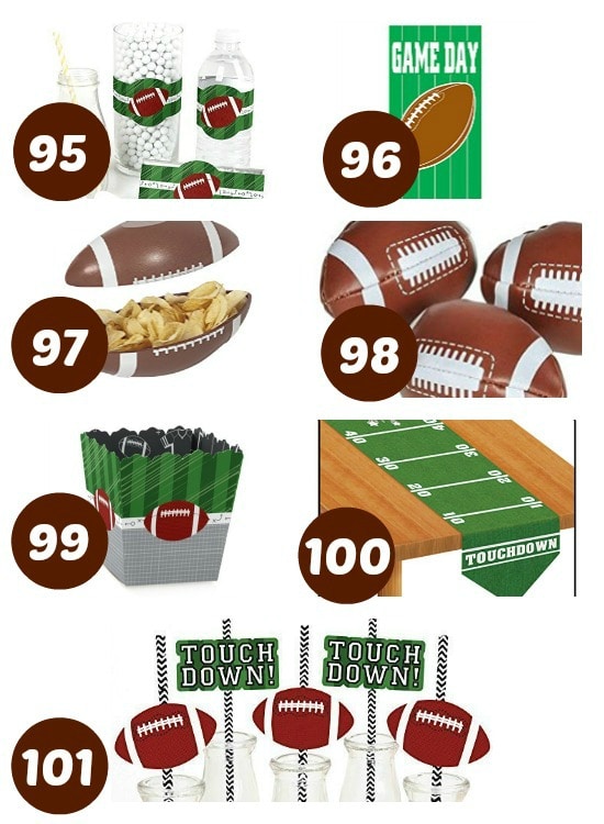 Great list of party supplies for a Super Bowl party.