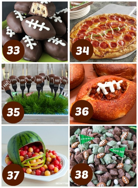 Easy and cute football foods for the Super Bowl.