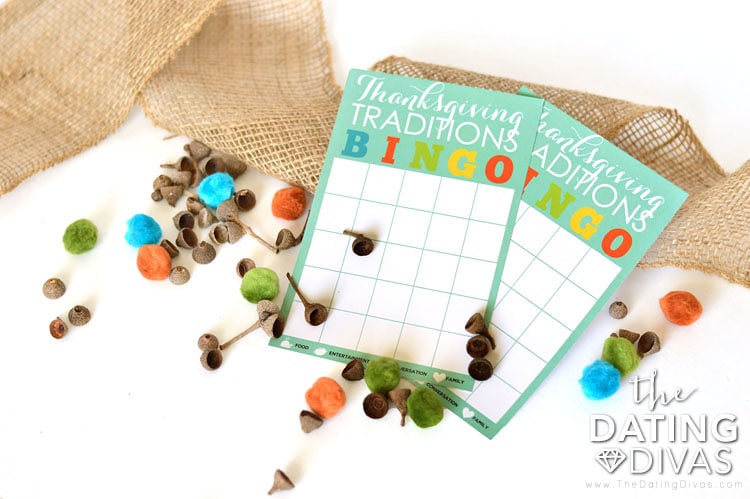 Blank DIY Thanksgiving Traditions Bingo Cards