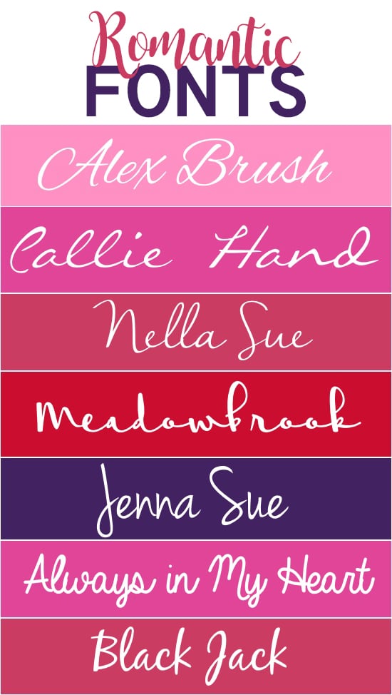 The Best Free Romantic Fonts