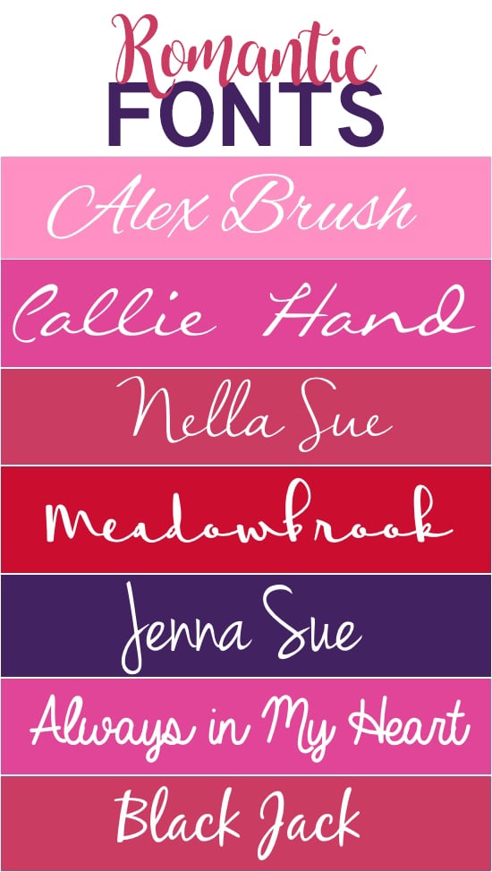 The Best Free Romantic Fonts