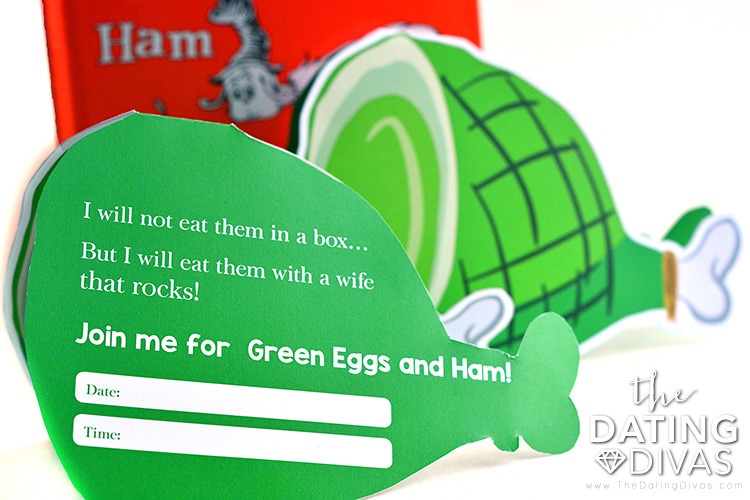 Printable invite for a Green Egg and Ham date.