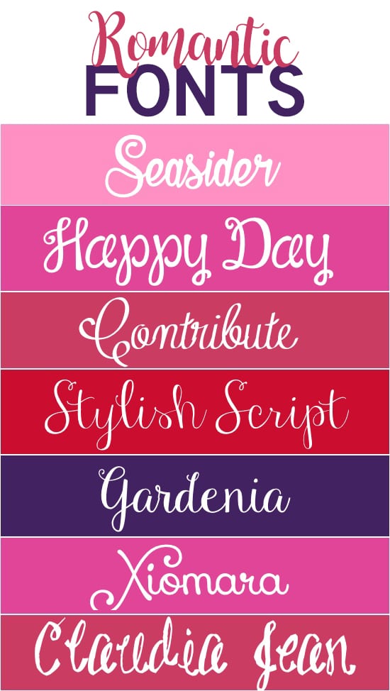 Free Love Fonts and Romantic Fonts