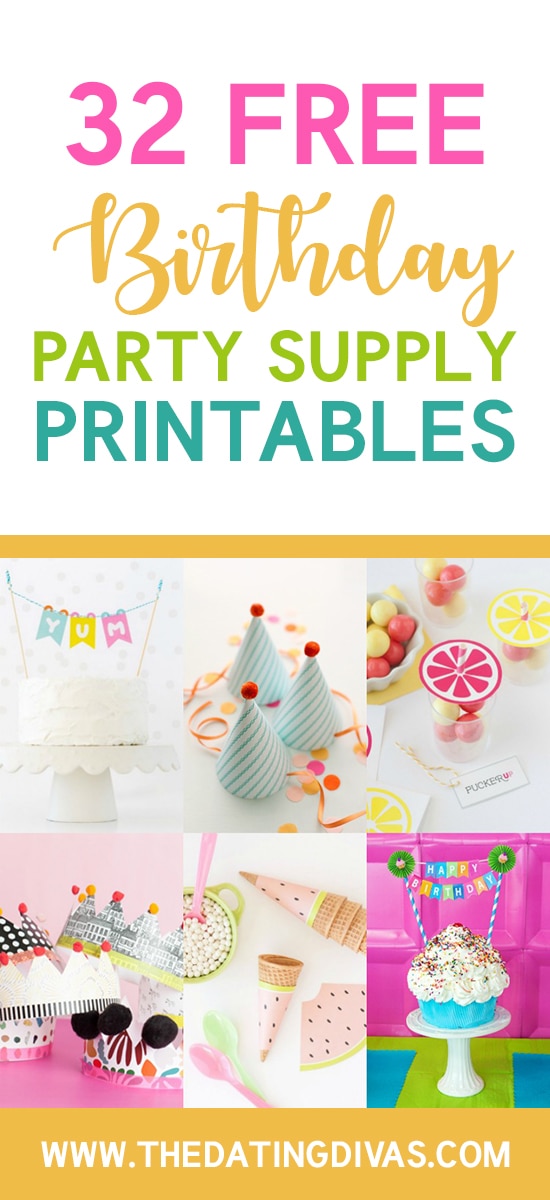 Party Supply Birthday Printables