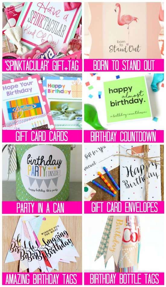 Gift Tag Birthday Printables