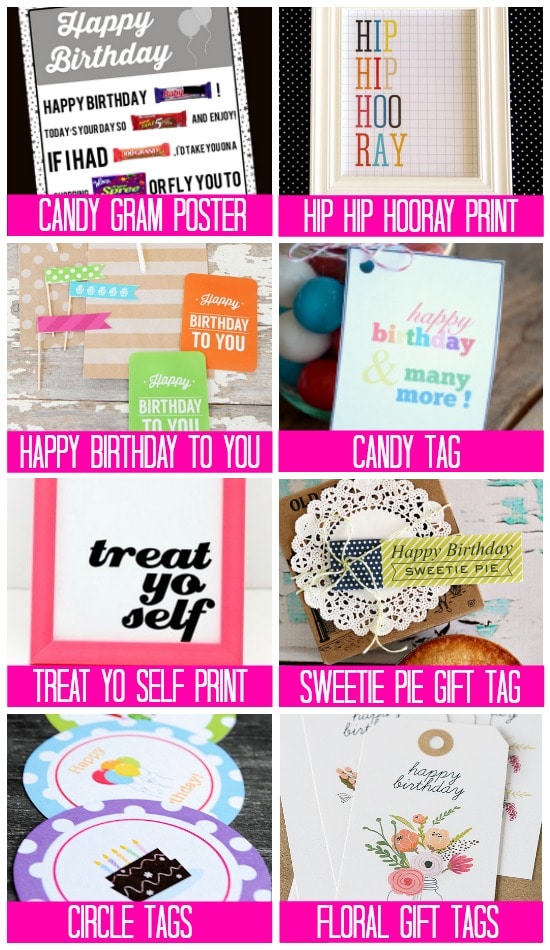 Free Gift & Treat Tag Birthday Printables