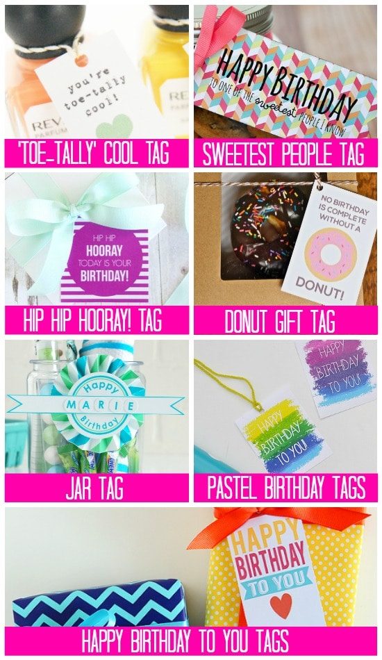 Birthday Printables Gift & Treat Tags