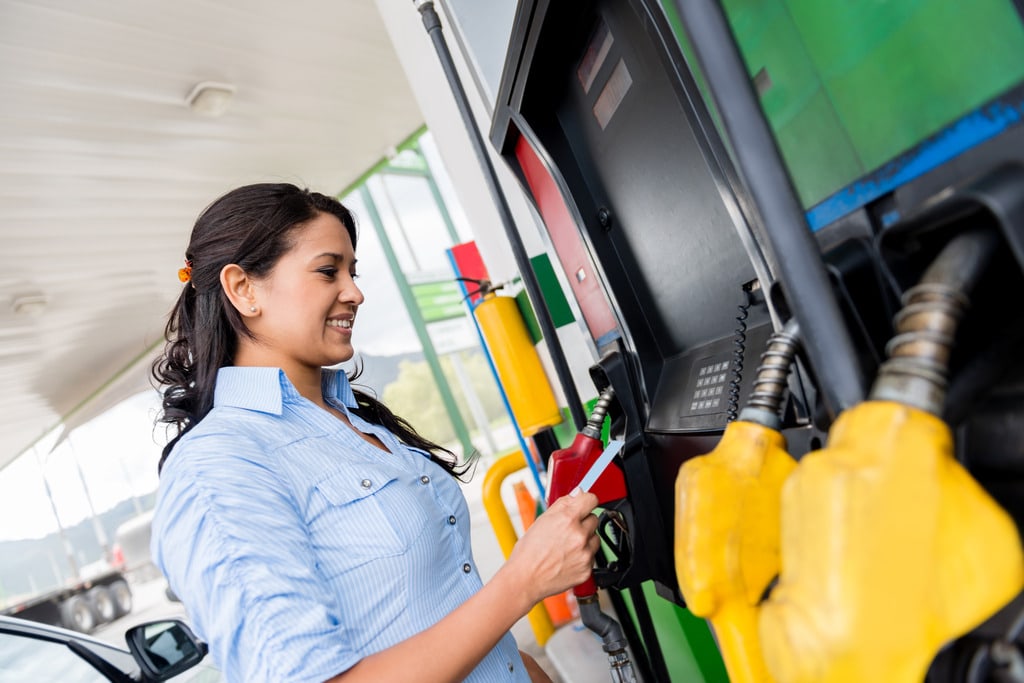 Woman at the gas station