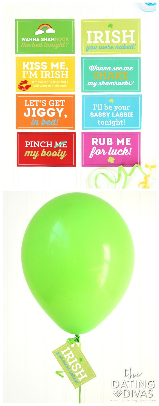 Sexy Notes for a Spouse: St. Patrick's Day Balloon Surprise