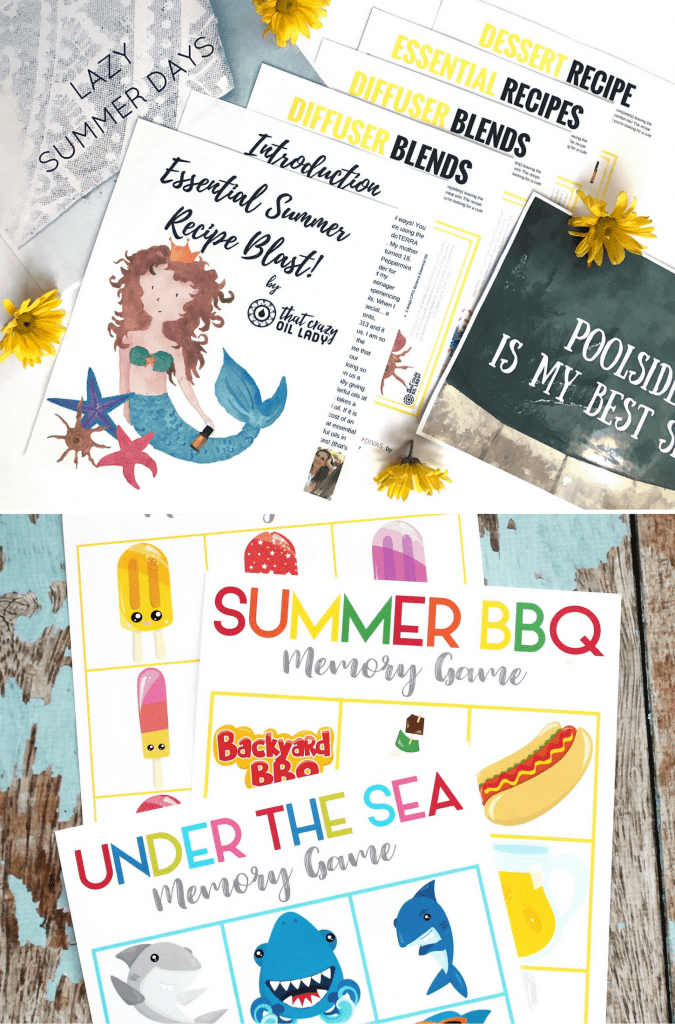 Printable Summer Recipes and Games