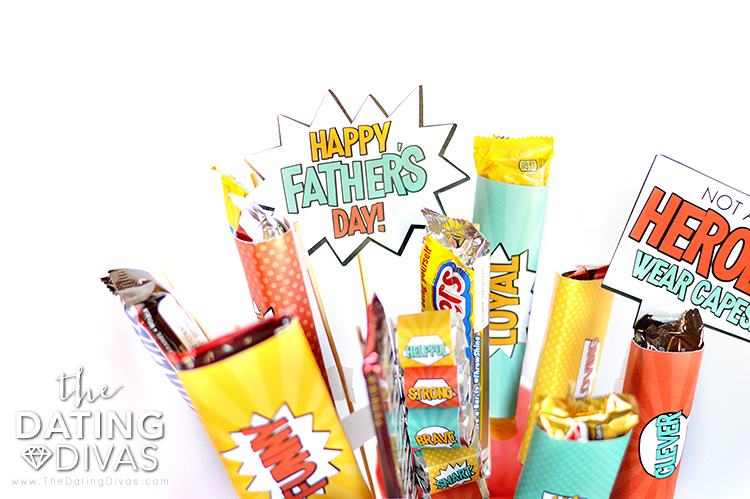 Candy Bouquet for Super Dad Gift Basket