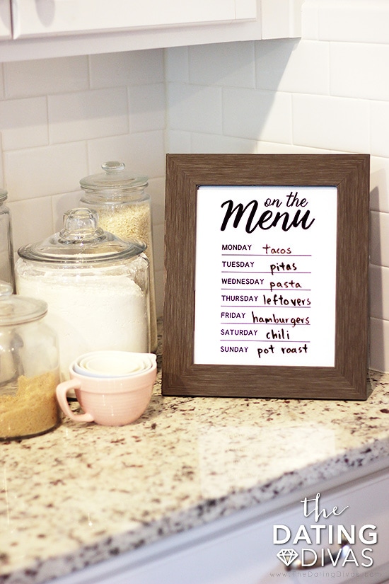 Printable Art Menu for the Kitchen