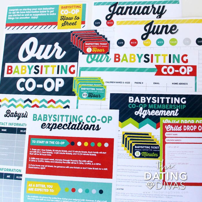 Babysitting Co-Op Kit Printables