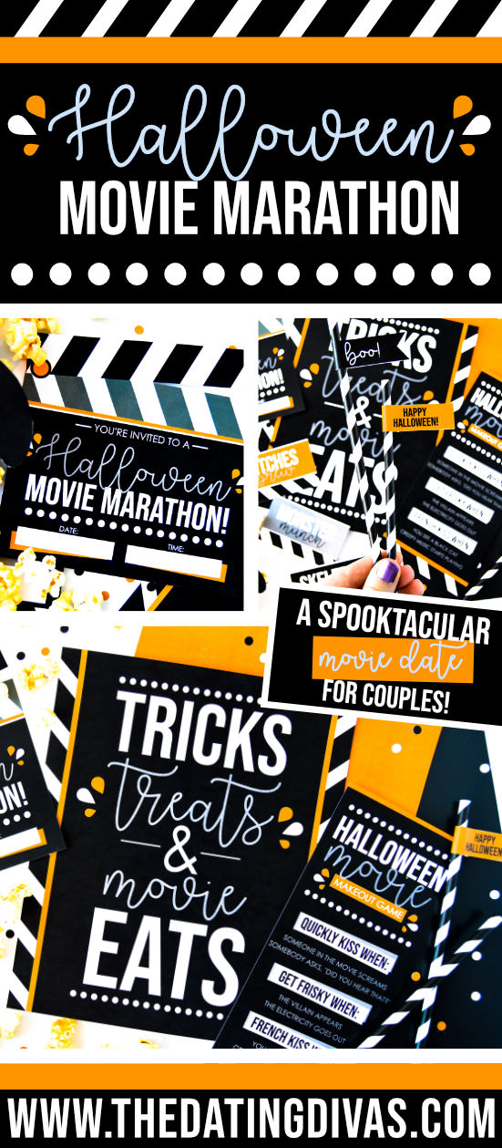 Everything you need for a crazy FUN and FREE Halloween movie marathon! It even includes a great Halloween movies list! #halloweenmovieslist #halloweenmoviemarathon #thedatingdivas