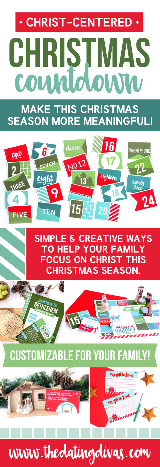 Christ-Centered Christmas Countdown - Christmas activities for the whole family that focus on Christ. #keepchristinchristmas #christmascountdown