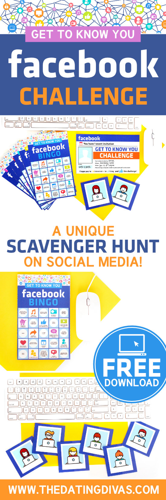 Facebook Scavenger Hunt Get to Know You Game #groupdate #icebreakergame #partygame