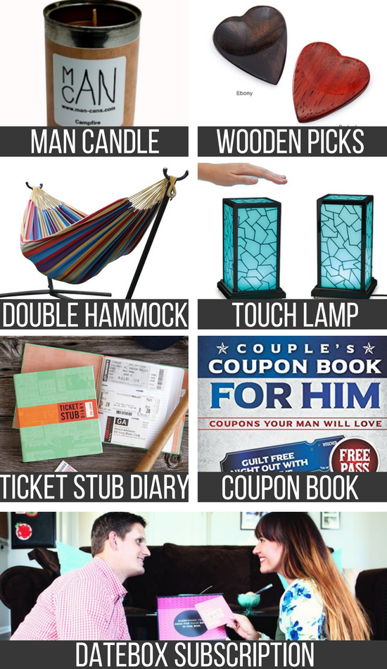romantic valentine gifts for him collage including man candle and coupon book