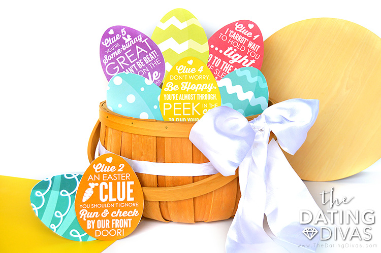 Easter Egg Hunt Clues in Easter Basket