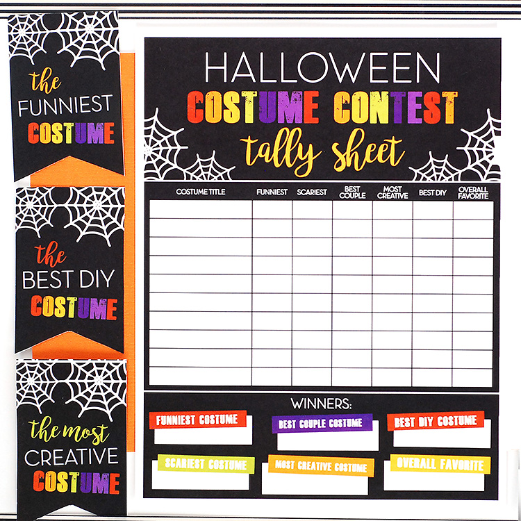 Printable Costume Contest Categories