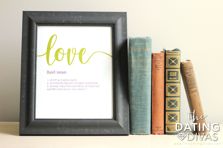 Love Definition Wall Art for Couples