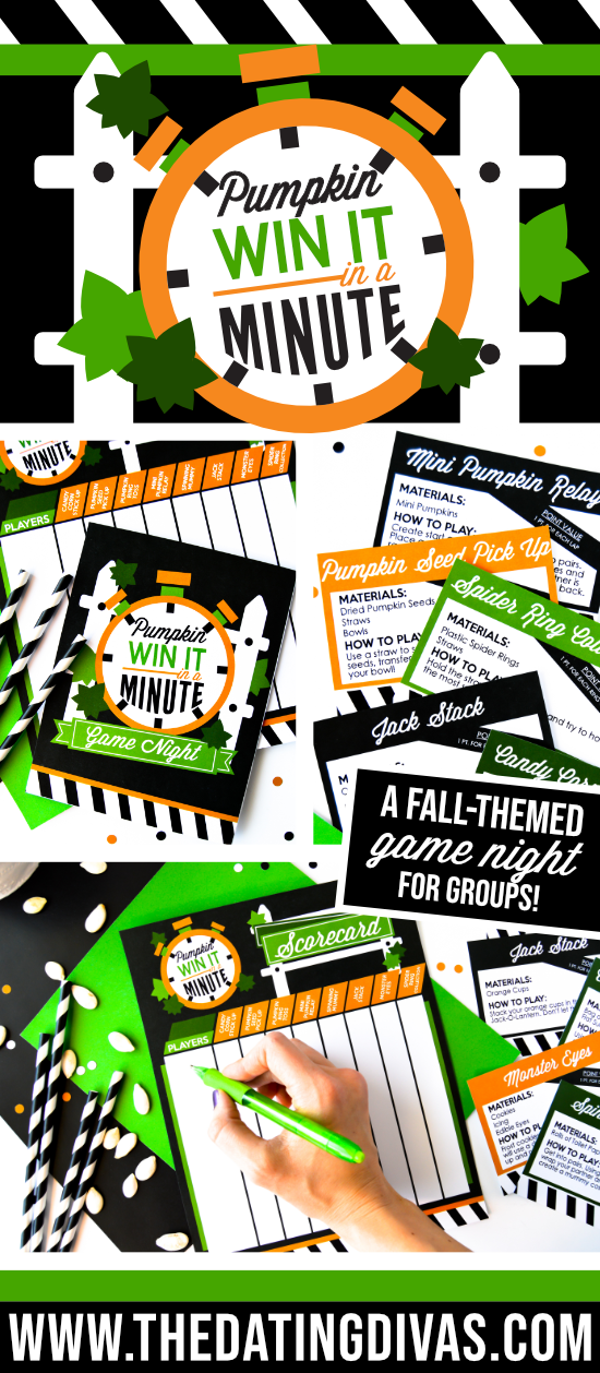 Super FUN Halloween Minute to Win It Games and Pumpkin Games!!! Perfect for Fall! #pumpkingames #halloweenminutetowinitgames #thedatingdivas