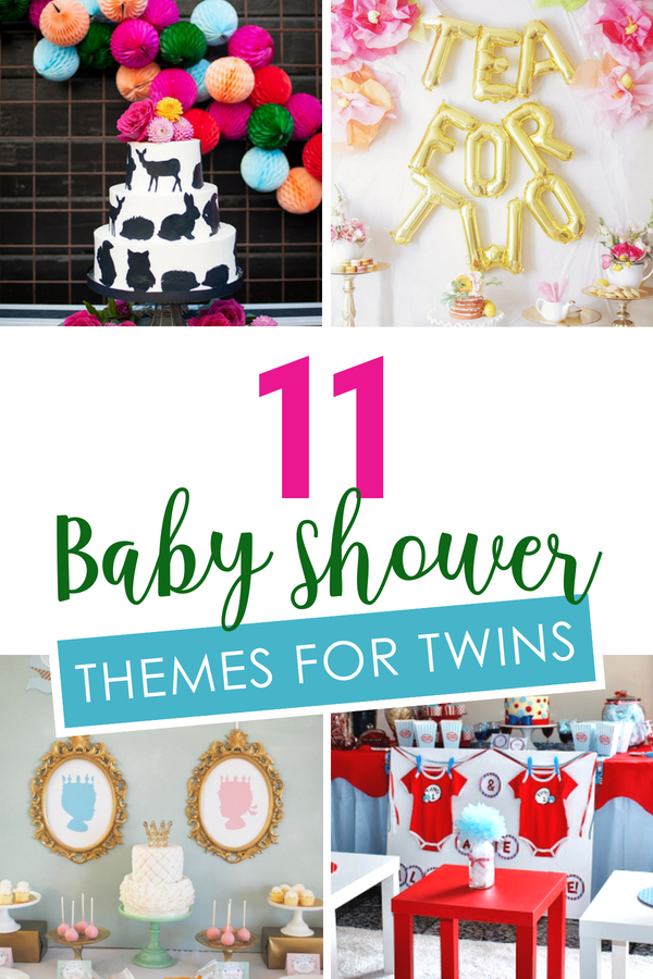 twin girl and boy baby shower themes