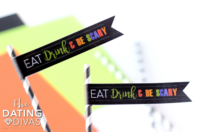 Halloween Costume Party Straw Flags