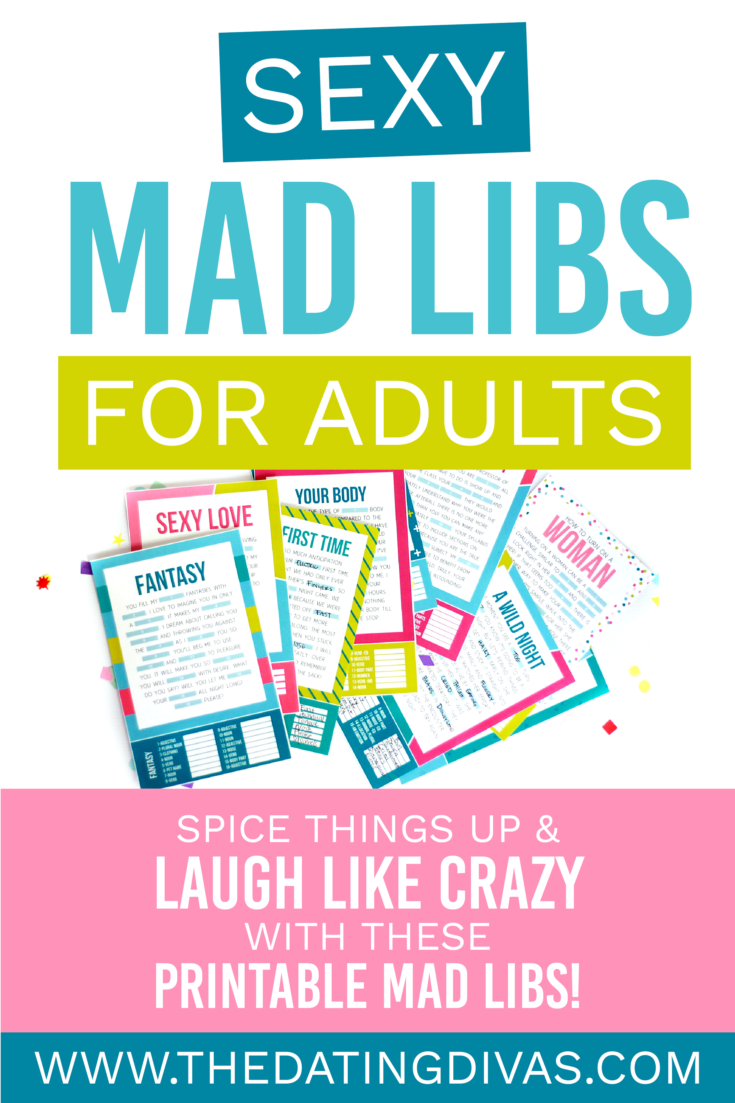  Skru opp varmen i ekteskapet-mens ler som gale sammen Med Sexy Voksen Gal Libs! # madlibs #madlibsforadults # printablemadlibs