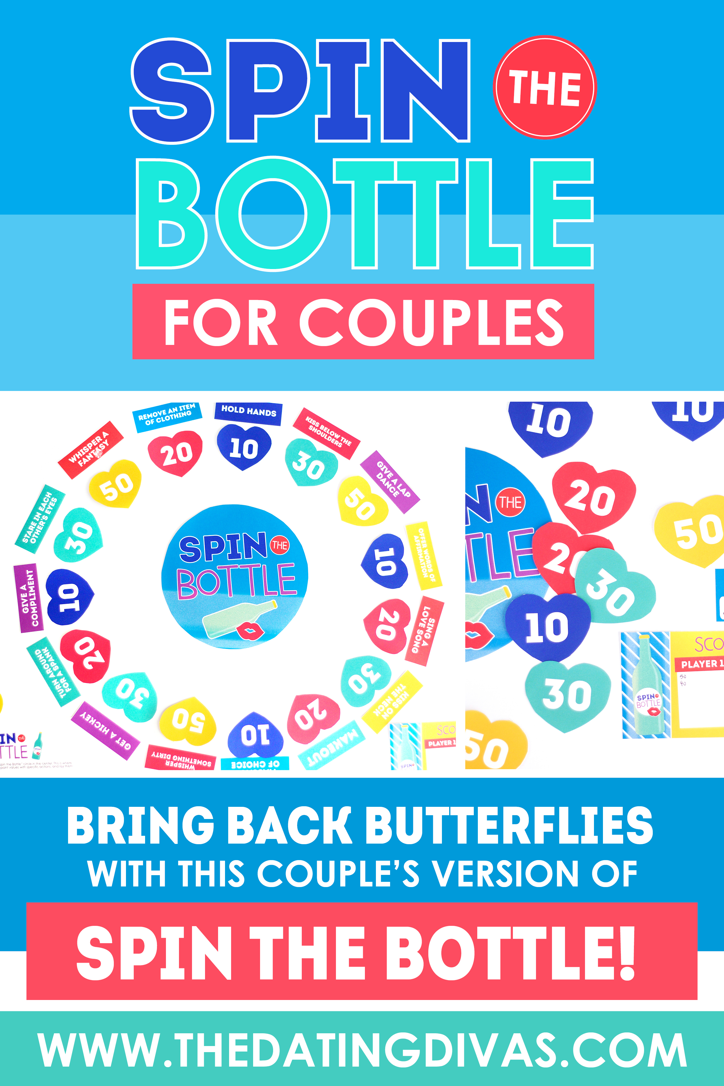 Turn up the heat in your marriage TONIGHT by playing this spicy version of spin the bottle! A romantic DIY bedroom game for couples! #spinthebottle #bedroomgame