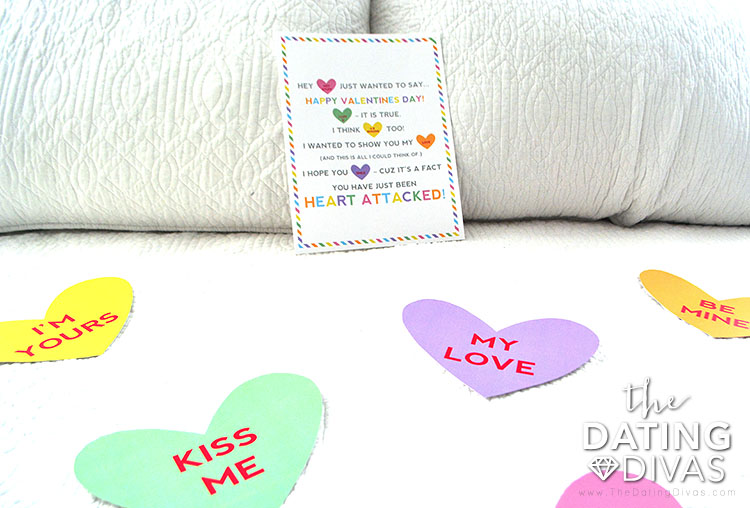 Free Conversation Heart Attack Printable - A girl and a glue gun