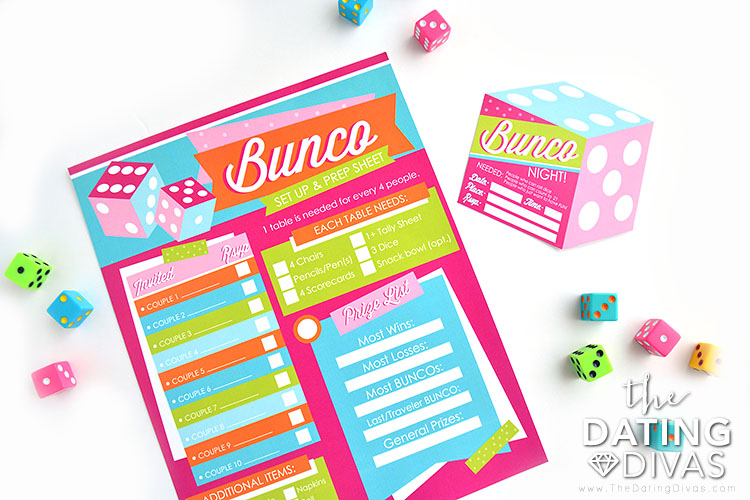 Bunco night planner and prep sheet | The Dating Divas