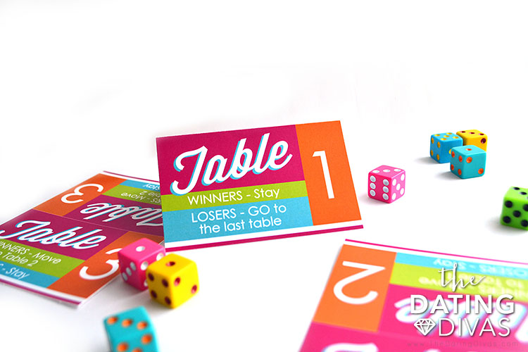 Bunco game table labels | The Dating Divas