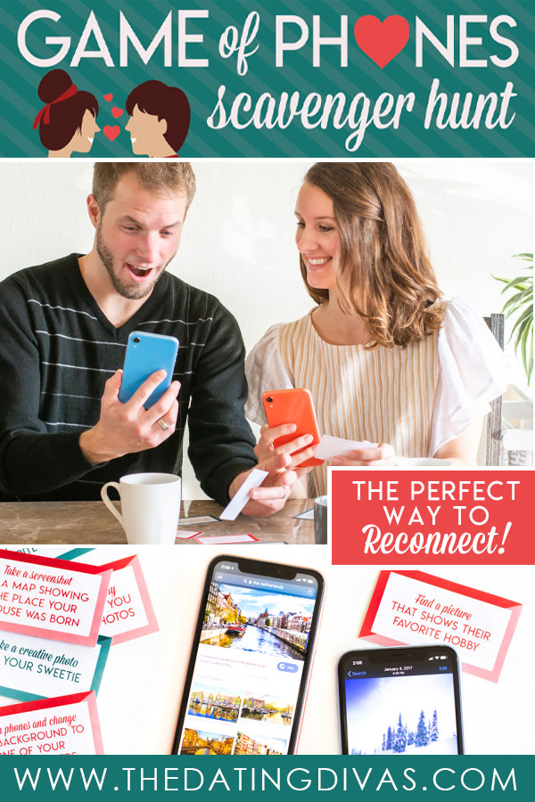 I LOVE this game of phones scavenger hunt idea! Can't wait to try it with my sweetie! #phonegames #phonescavengerhunt