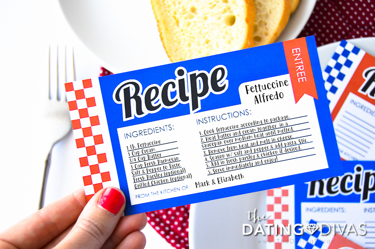 Gourmet Dinner Party Date Recipe Card