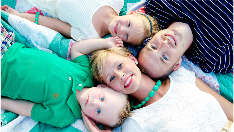 Family Laying Down