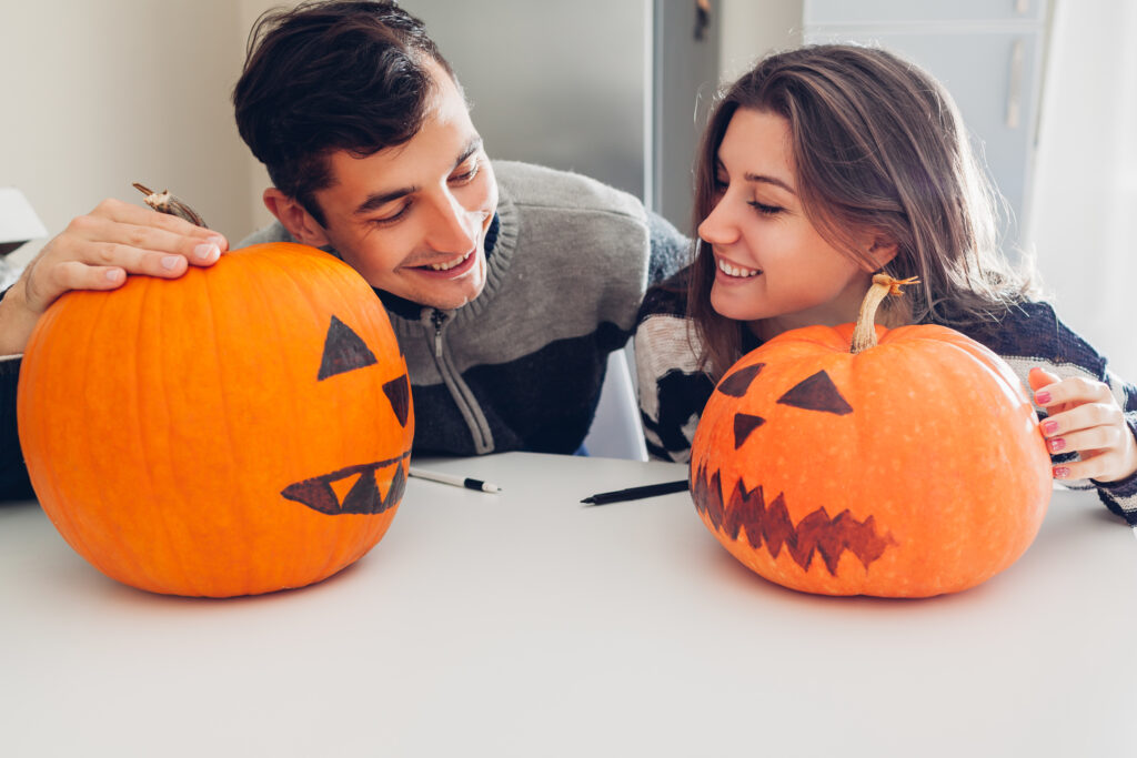 Couple celebrating Halloween